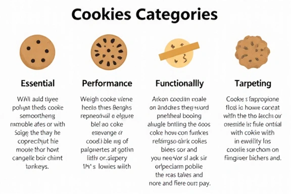 Illustration of different types of cookies with descriptions