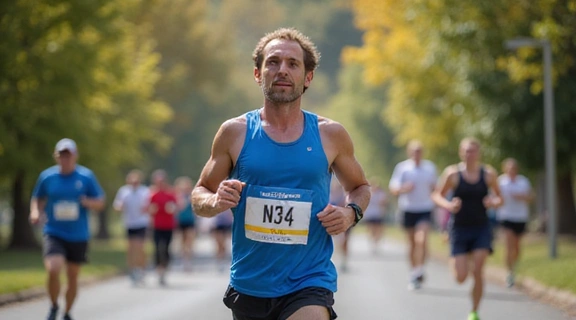 David L. running a marathon with improved form